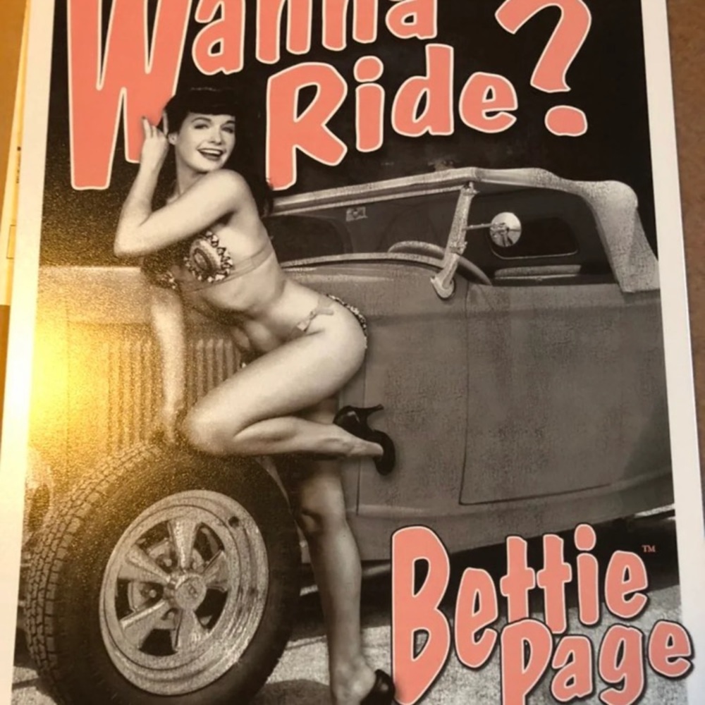 Bettie Page tin poster